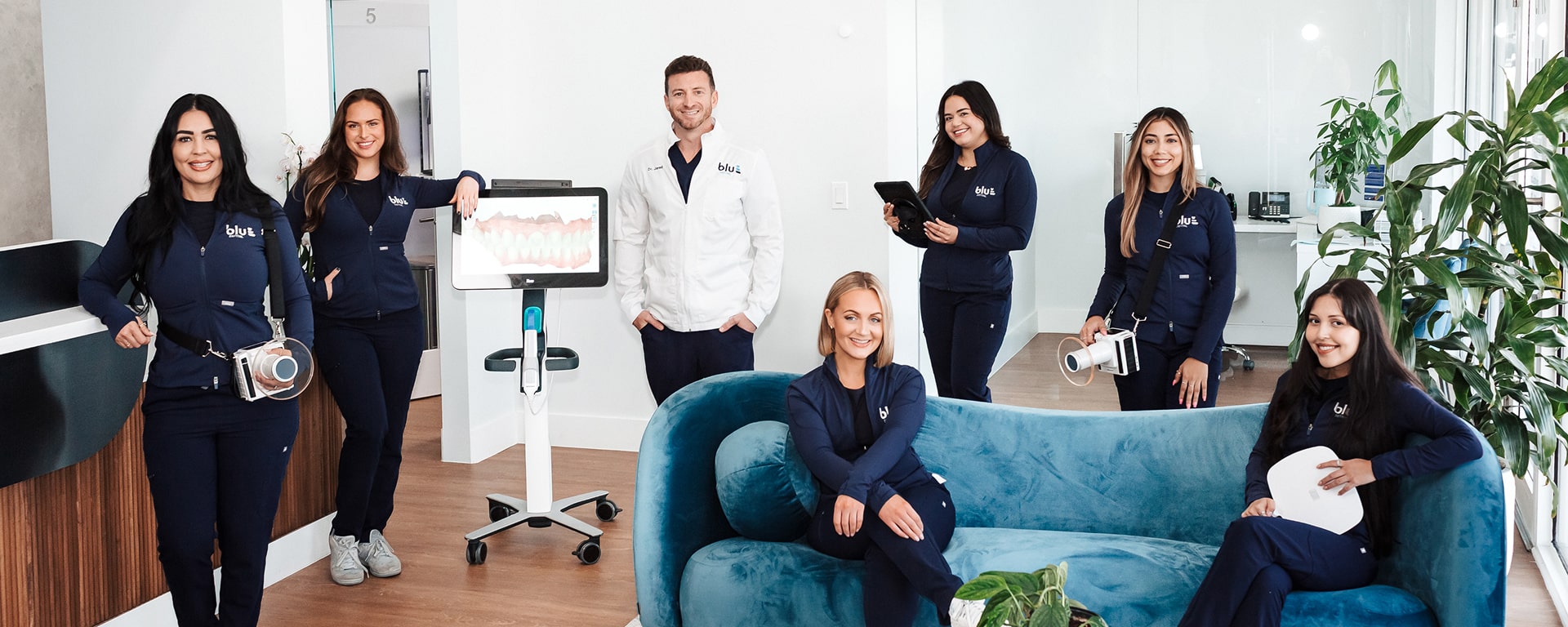 Blu Dental welcoming team is smiling