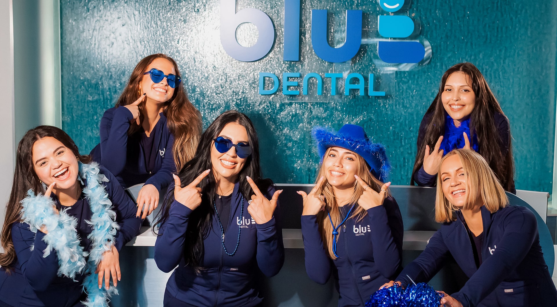 Blu Dental Miami Shores—Elevated Care & a Feel-Good Atmosphere. Blu Dental team smiling and having fun