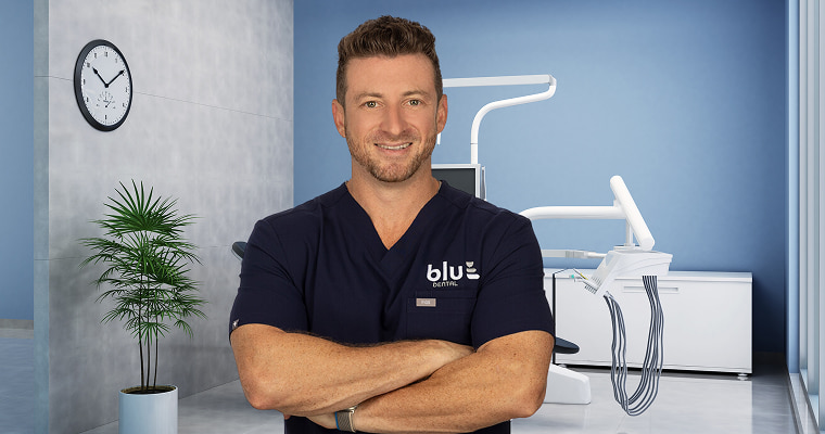 Dr. Jared Helfant in his dental office